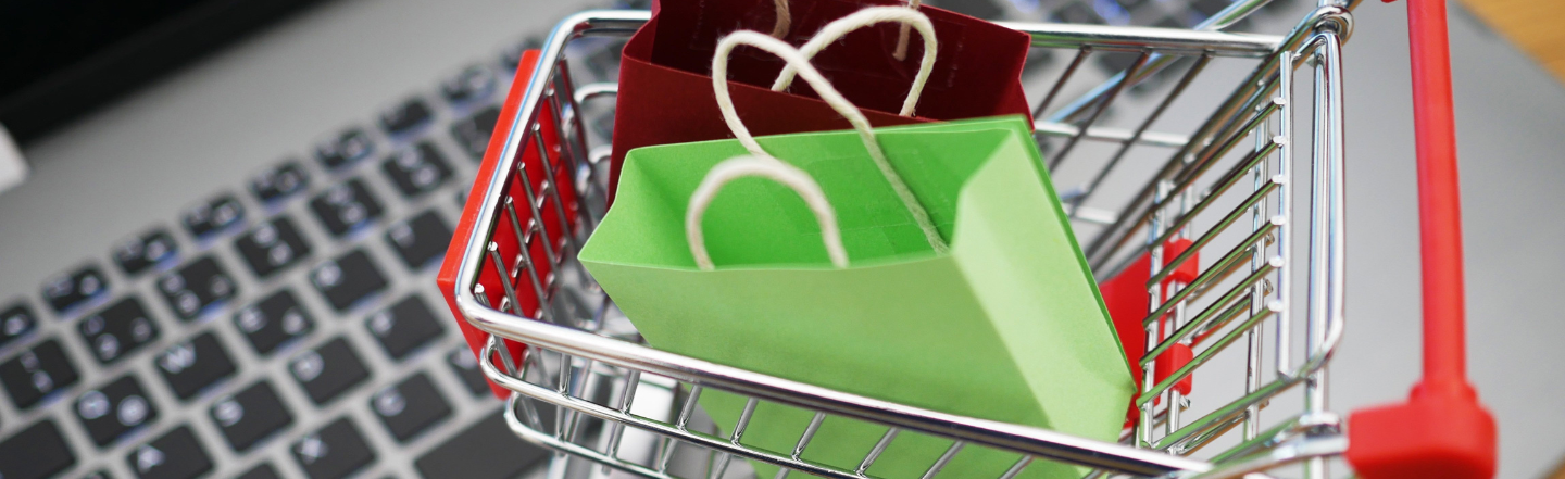 Trolley with shopping bag
